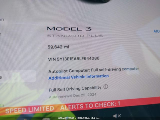 Photo 6 VIN: 5YJ3E1EA5LF644086 - TESLA MODEL 3 