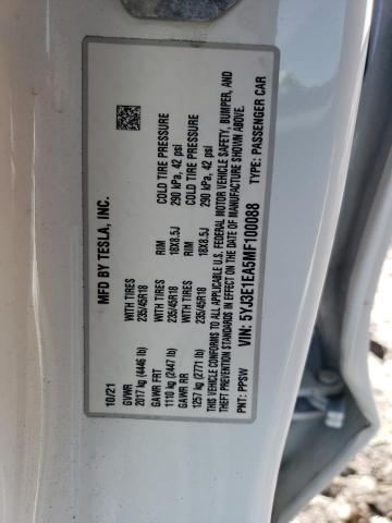 Photo 11 VIN: 5YJ3E1EA5MF100088 - TESLA MODEL 3 