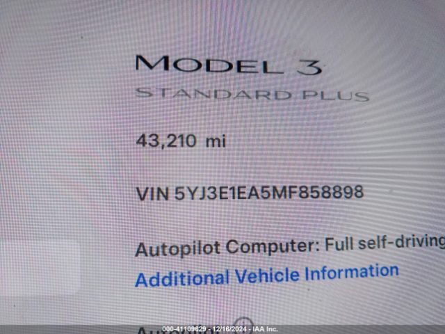 Photo 6 VIN: 5YJ3E1EA5MF858898 - TESLA MODEL 3 