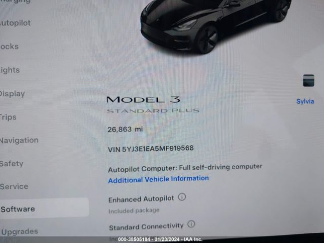 Photo 6 VIN: 5YJ3E1EA5MF919568 - TESLA MODEL 3 