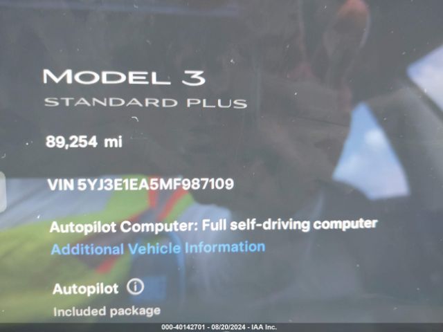 Photo 6 VIN: 5YJ3E1EA5MF987109 - TESLA MODEL 3 