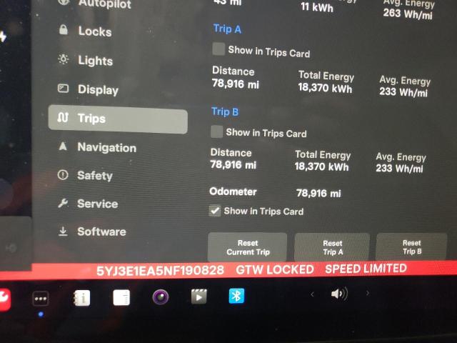 Photo 8 VIN: 5YJ3E1EA5NF190828 - TESLA MODEL 3 