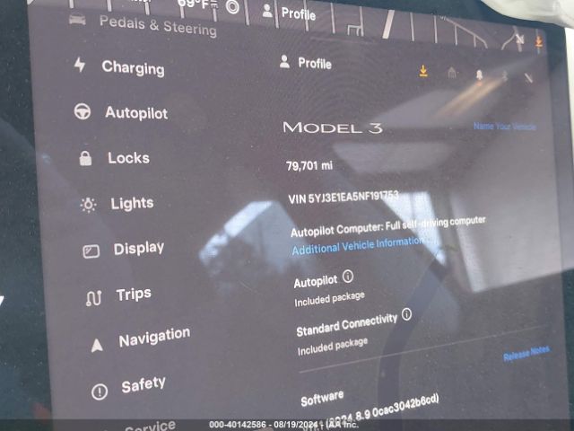 Photo 6 VIN: 5YJ3E1EA5NF191753 - TESLA MODEL 3 