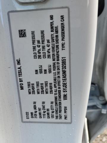 Photo 11 VIN: 5YJ3E1EA5NF320851 - TESLA MODEL 3 