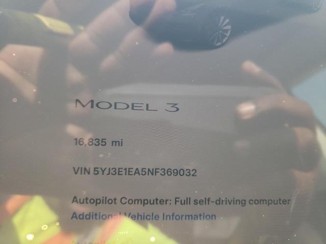 Photo 8 VIN: 5YJ3E1EA5NF369032 - TESLA MODEL 3 