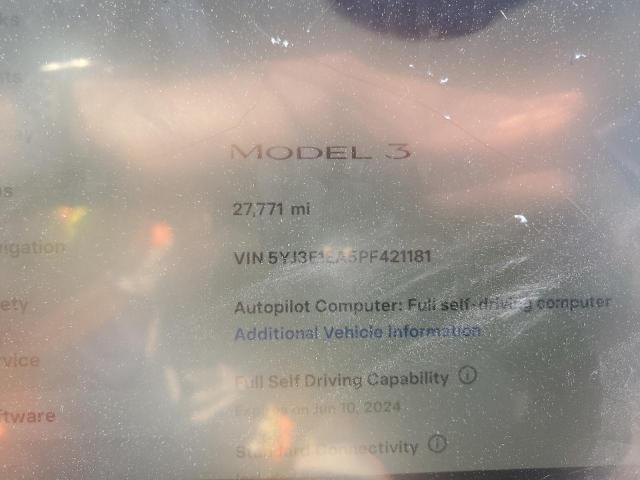 Photo 8 VIN: 5YJ3E1EA5PF421181 - TESLA MODEL 3 