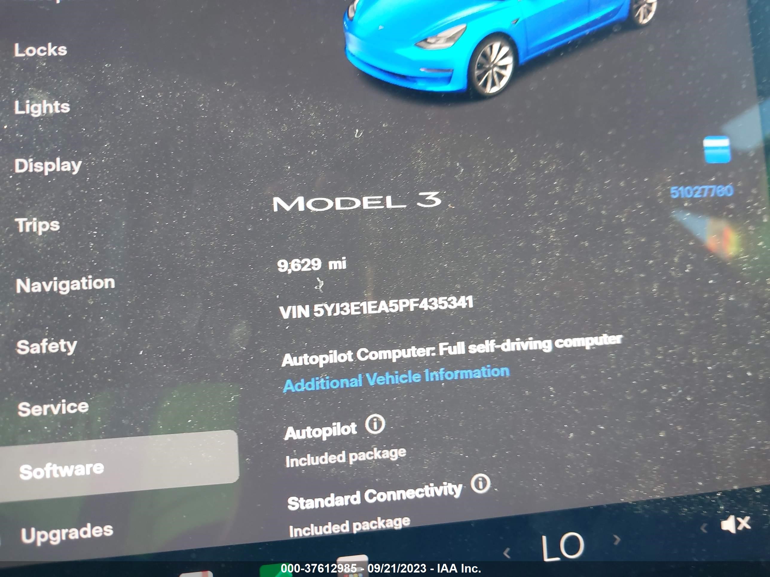 Photo 13 VIN: 5YJ3E1EA5PF435341 - TESLA MODEL 3 