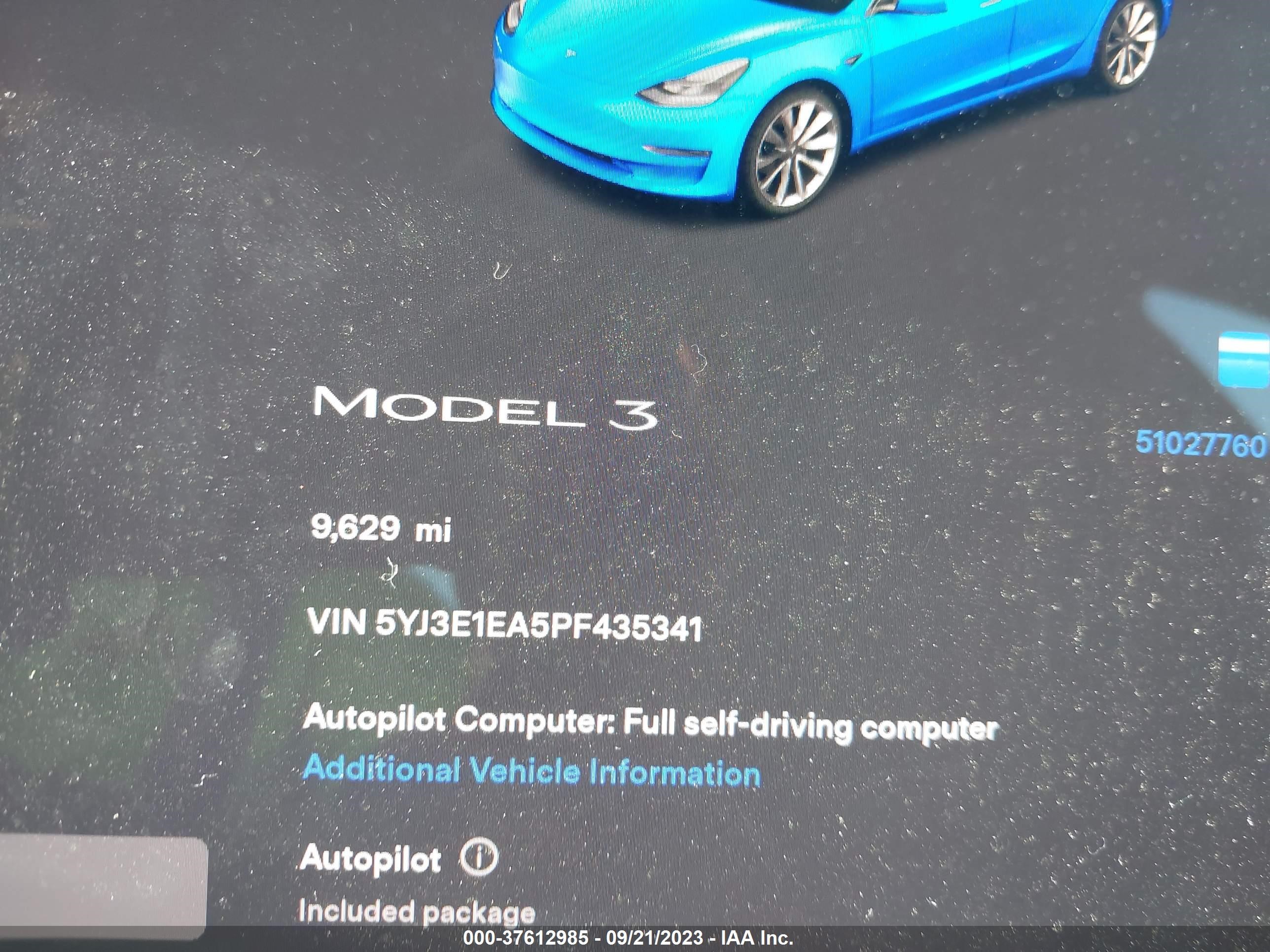 Photo 6 VIN: 5YJ3E1EA5PF435341 - TESLA MODEL 3 