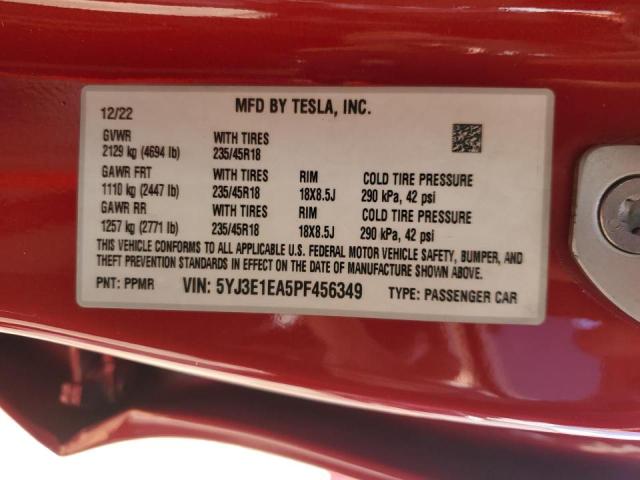 Photo 13 VIN: 5YJ3E1EA5PF456349 - TESLA MODEL 3 