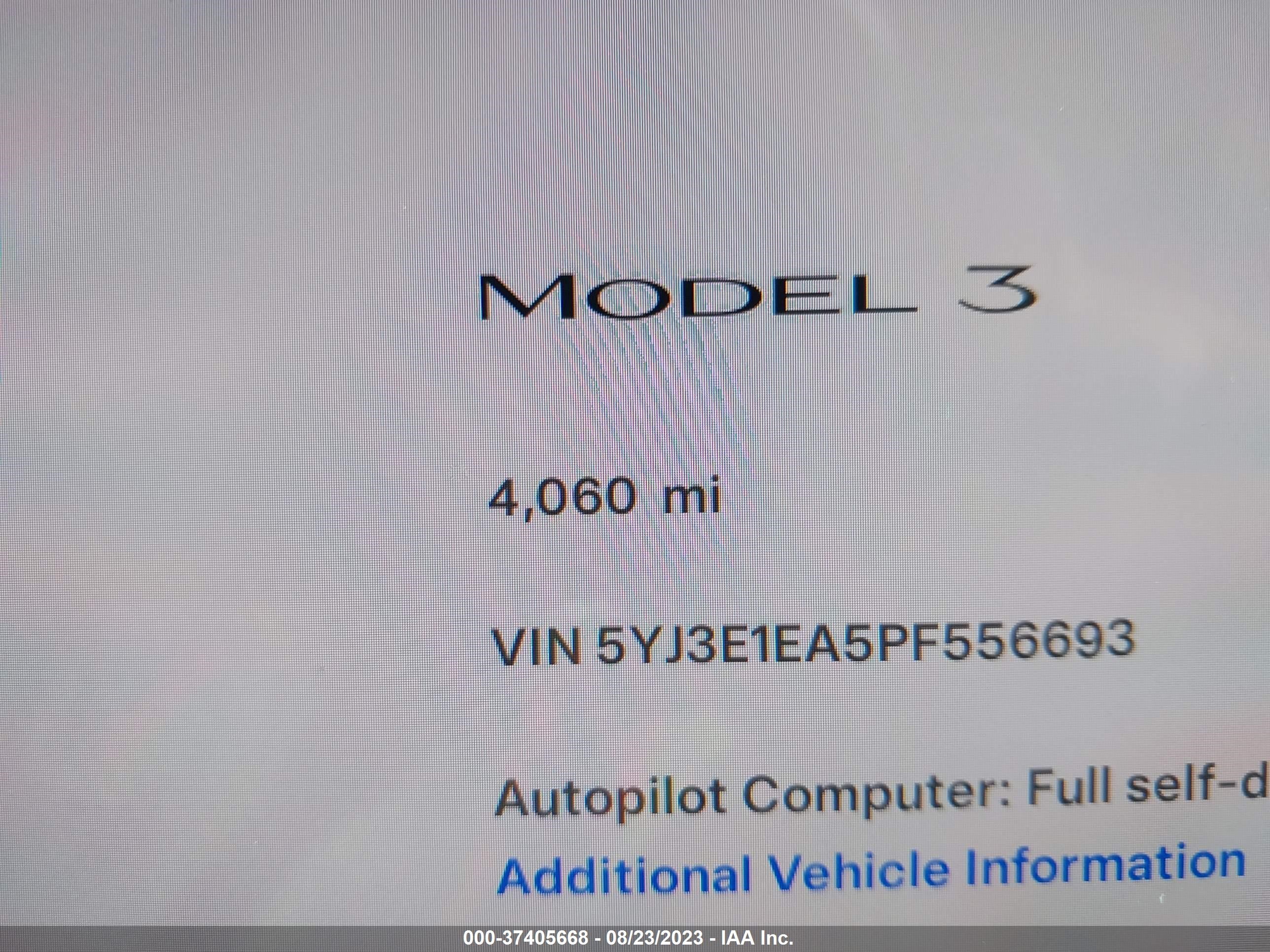 Photo 14 VIN: 5YJ3E1EA5PF556693 - TESLA MODEL 3 