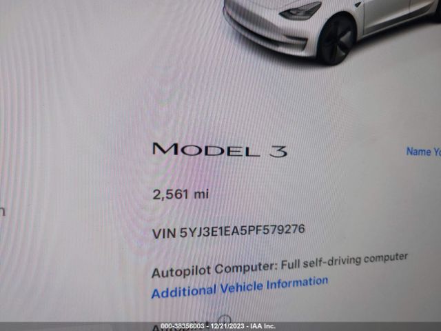 Photo 6 VIN: 5YJ3E1EA5PF579276 - TESLA MODEL 3 