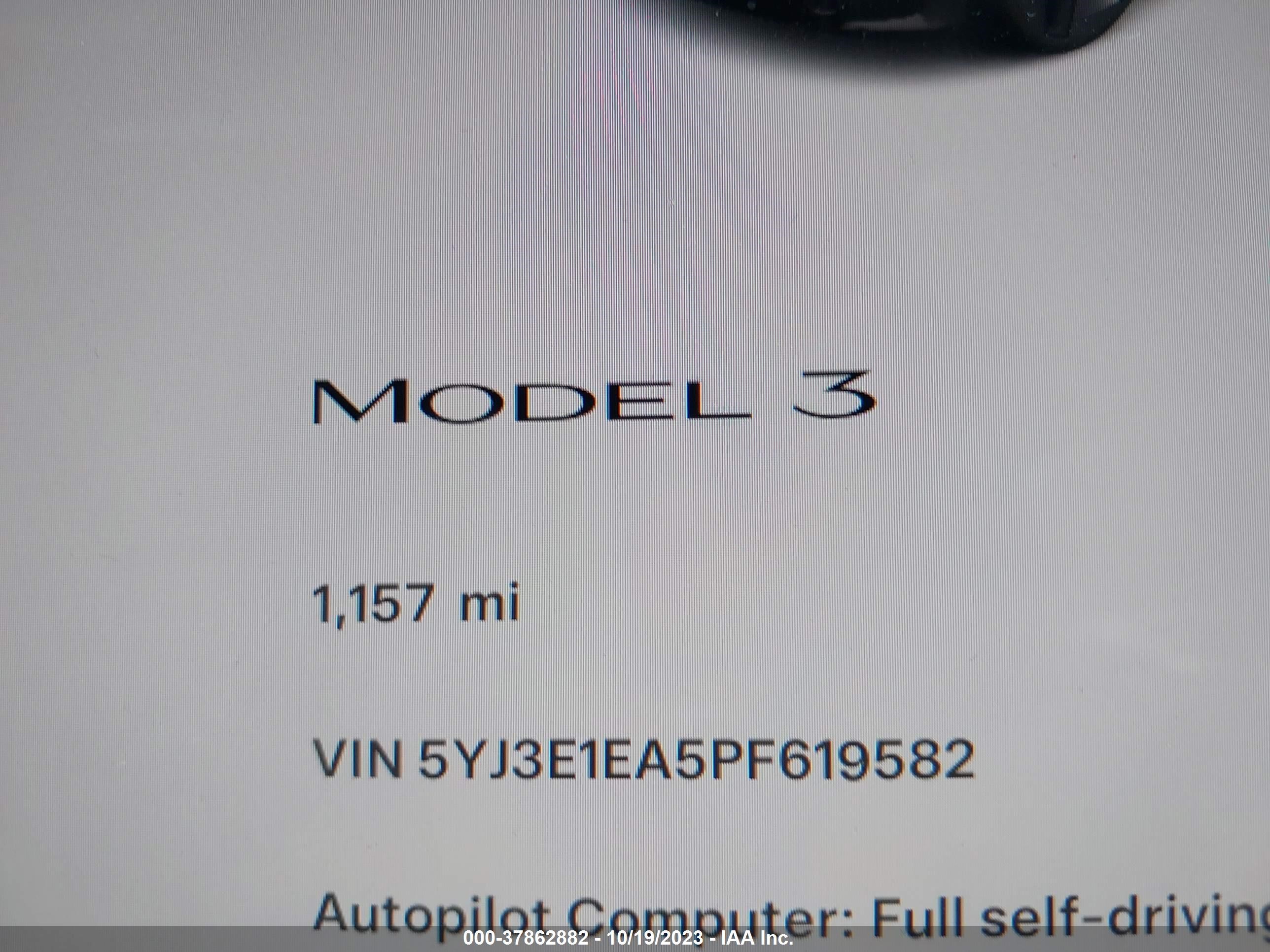 Photo 12 VIN: 5YJ3E1EA5PF619582 - TESLA MODEL 3 