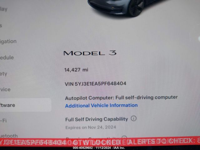 Photo 6 VIN: 5YJ3E1EA5PF648404 - TESLA MODEL 3 