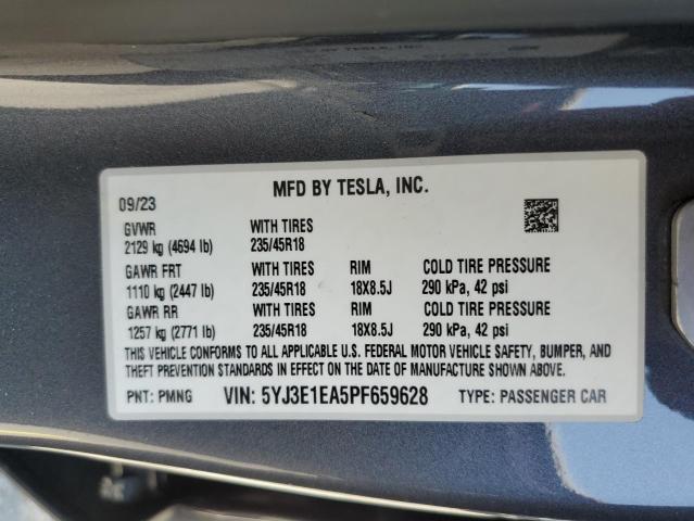 Photo 11 VIN: 5YJ3E1EA5PF659628 - TESLA MODEL 3 