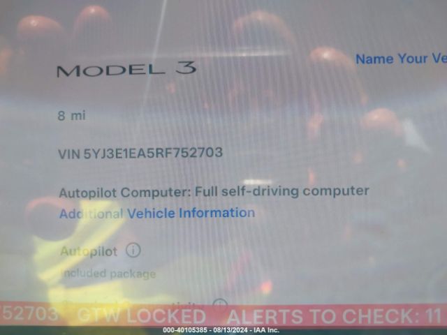 Photo 6 VIN: 5YJ3E1EA5RF752703 - TESLA MODEL 3 