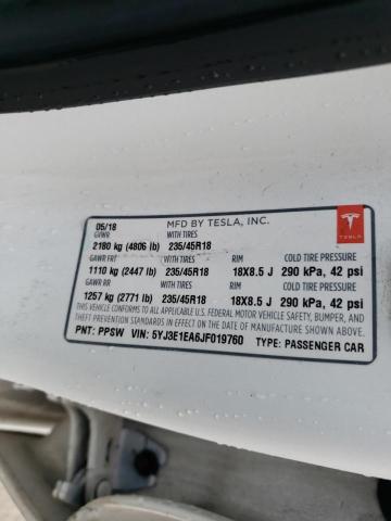 Photo 9 VIN: 5YJ3E1EA6JF019760 - TESLA MODEL 3 