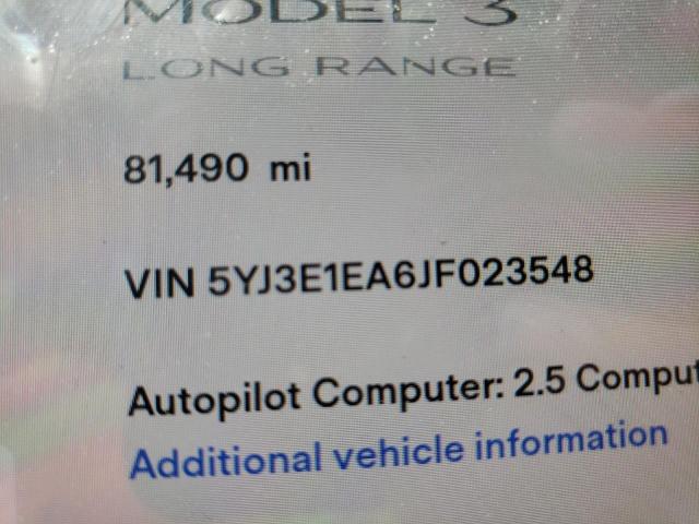 Photo 9 VIN: 5YJ3E1EA6JF023548 - TESLA MODEL 3 