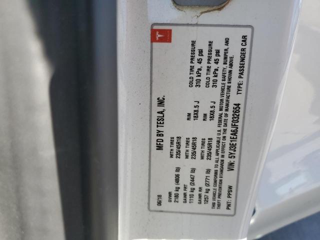 Photo 11 VIN: 5YJ3E1EA6JF032654 - TESLA MODEL 3 