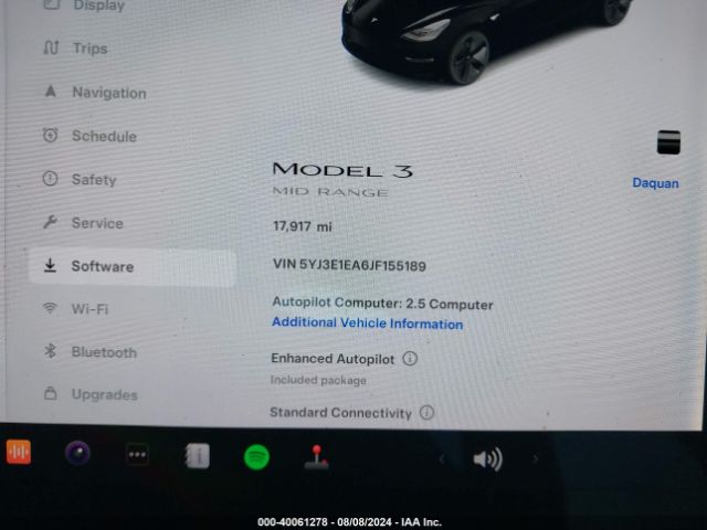 Photo 6 VIN: 5YJ3E1EA6JF155189 - TESLA MODEL 3 