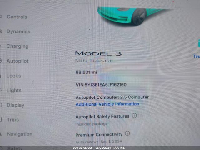 Photo 6 VIN: 5YJ3E1EA6JF162160 - TESLA MODEL 3 