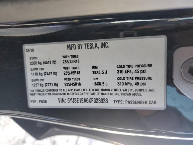 Photo 11 VIN: 5YJ3E1EA6KF323933 - TESLA MODEL 3 