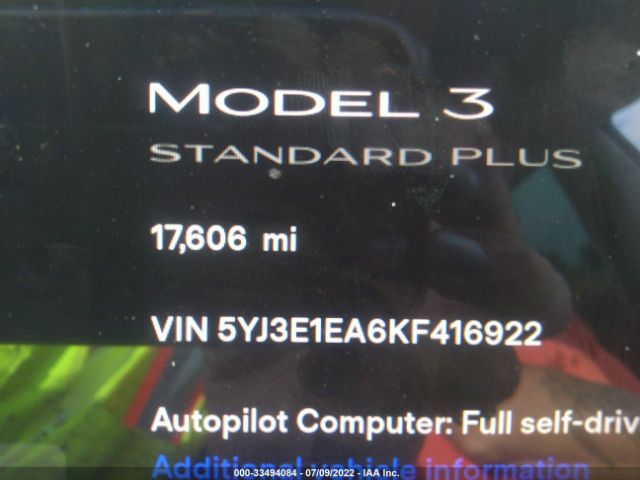 Photo 6 VIN: 5YJ3E1EA6KF416922 - TESLA MODEL 3 