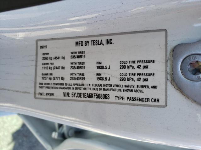 Photo 11 VIN: 5YJ3E1EA6KF508063 - TESLA MODEL 3 