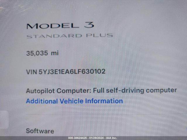 Photo 6 VIN: 5YJ3E1EA6LF630102 - TESLA MODEL 3 