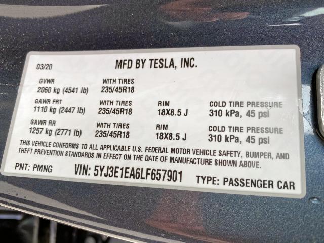 Photo 7 VIN: 5YJ3E1EA6LF657901 - TESLA MODEL 3 