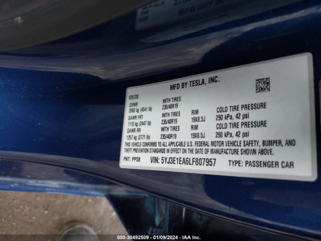 Photo 8 VIN: 5YJ3E1EA6LF807957 - TESLA MODEL 3 