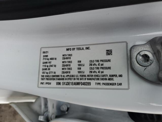 Photo 11 VIN: 5YJ3E1EA6MF048289 - TESLA MODEL 3 