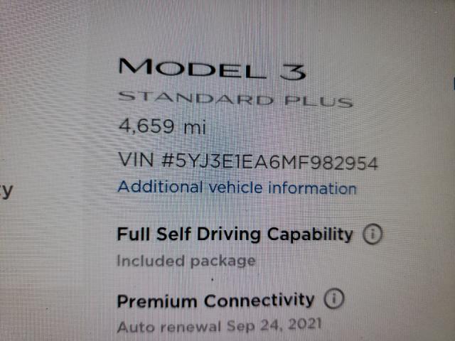 Photo 7 VIN: 5YJ3E1EA6MF982954 - TESLA MODEL 3 