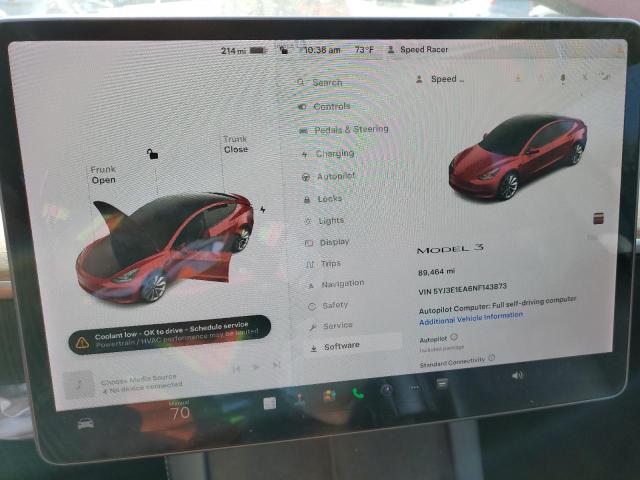 Photo 8 VIN: 5YJ3E1EA6NF143873 - TESLA MODEL 3 