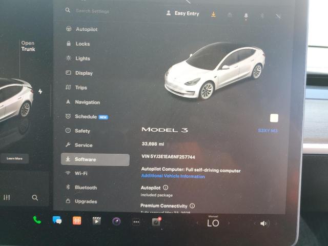 Photo 8 VIN: 5YJ3E1EA6NF257744 - TESLA MODEL 3 