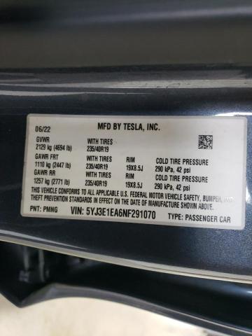 Photo 11 VIN: 5YJ3E1EA6NF291070 - TESLA MODEL 3 