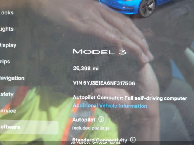 Photo 6 VIN: 5YJ3E1EA6NF317506 - TESLA MODEL 3 