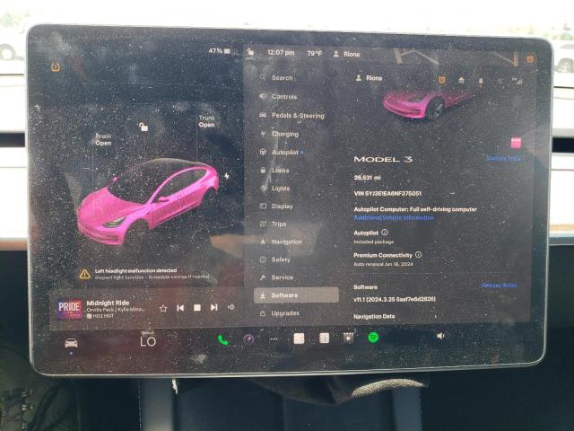 Photo 8 VIN: 5YJ3E1EA6NF375051 - TESLA MODEL 3 