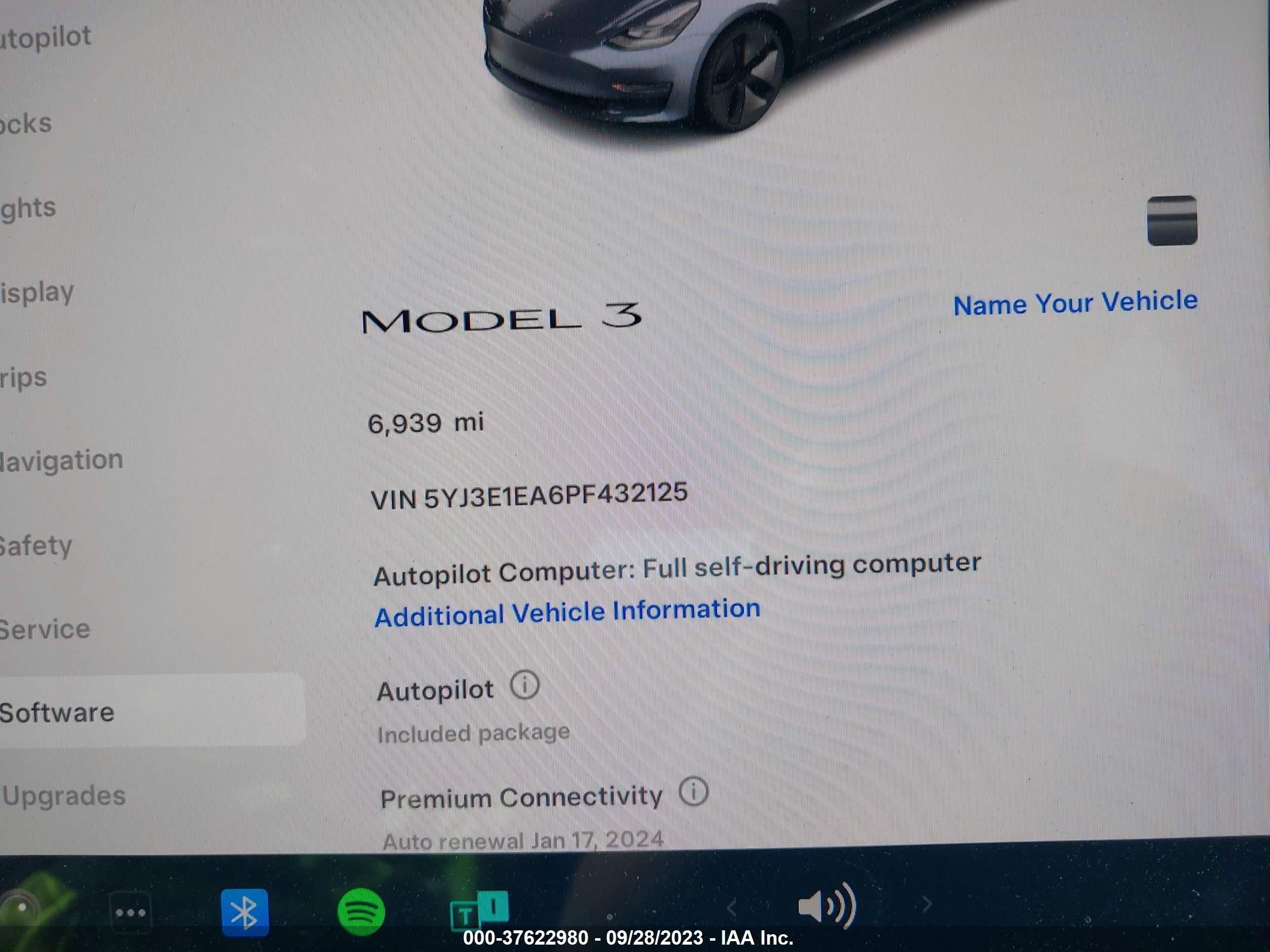 Photo 6 VIN: 5YJ3E1EA6PF432125 - TESLA MODEL 3 