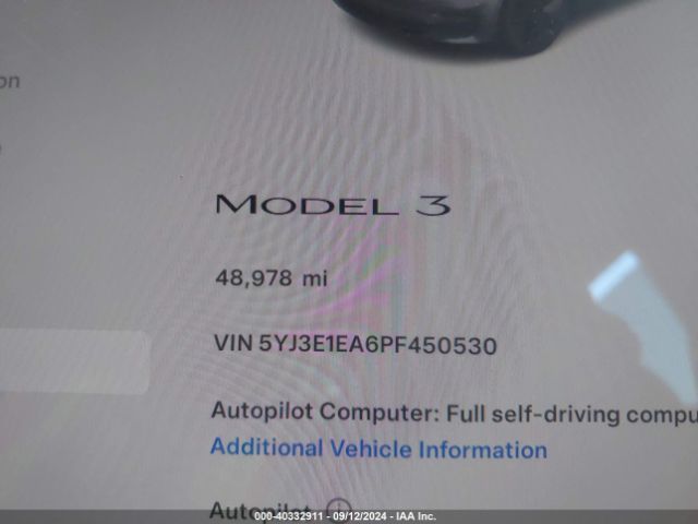 Photo 8 VIN: 5YJ3E1EA6PF450530 - TESLA MODEL 3 