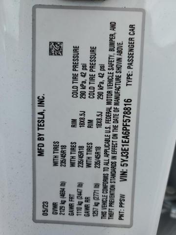 Photo 12 VIN: 5YJ3E1EA6PF578816 - TESLA MODEL 3 