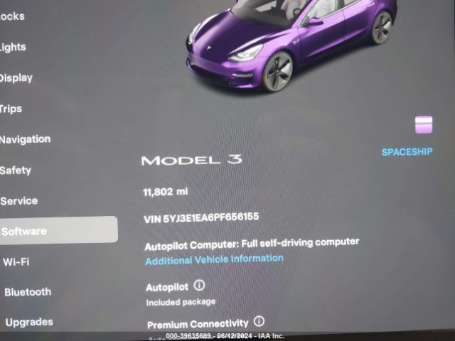 Photo 6 VIN: 5YJ3E1EA6PF656155 - TESLA MODEL 3 