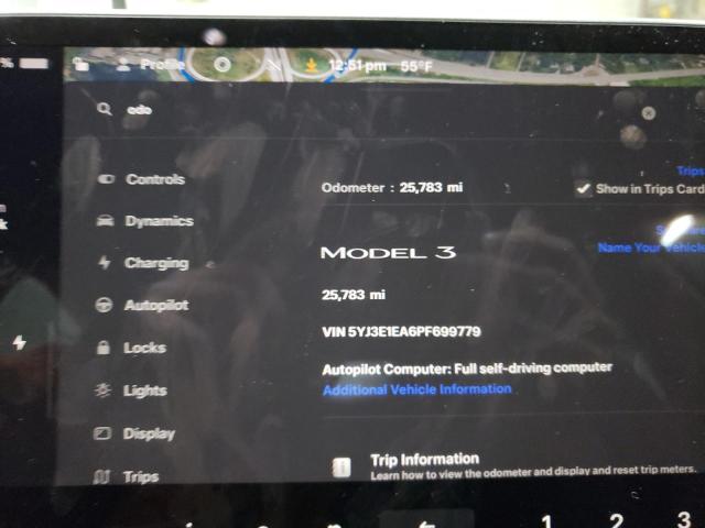 Photo 8 VIN: 5YJ3E1EA6PF699779 - TESLA MODEL 3 