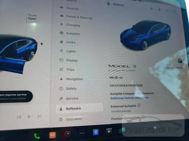 Photo 8 VIN: 5YJ3E1EA7HF000239 - TESLA MODEL 3 