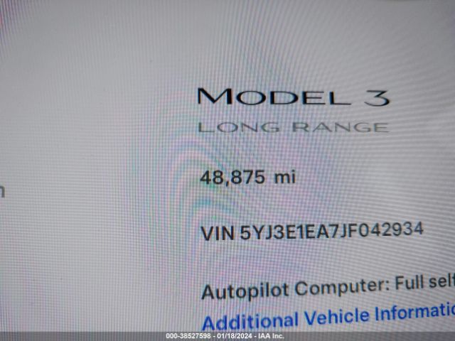 Photo 6 VIN: 5YJ3E1EA7JF042934 - TESLA MODEL 3 