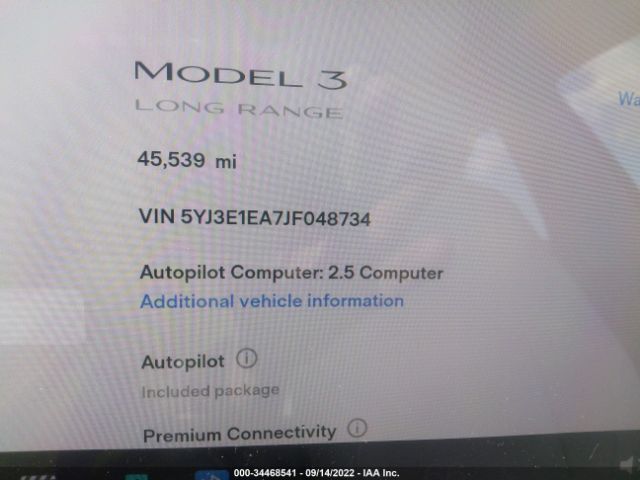 Photo 6 VIN: 5YJ3E1EA7JF048734 - TESLA MODEL 3 