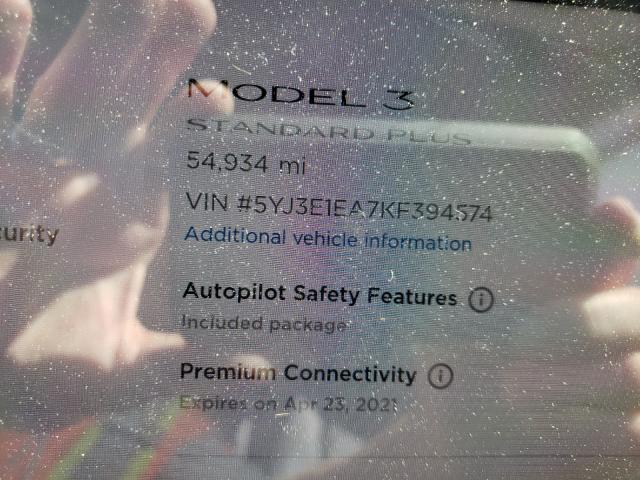 Photo 7 VIN: 5YJ3E1EA7KF394574 - TESLA MODEL 3 