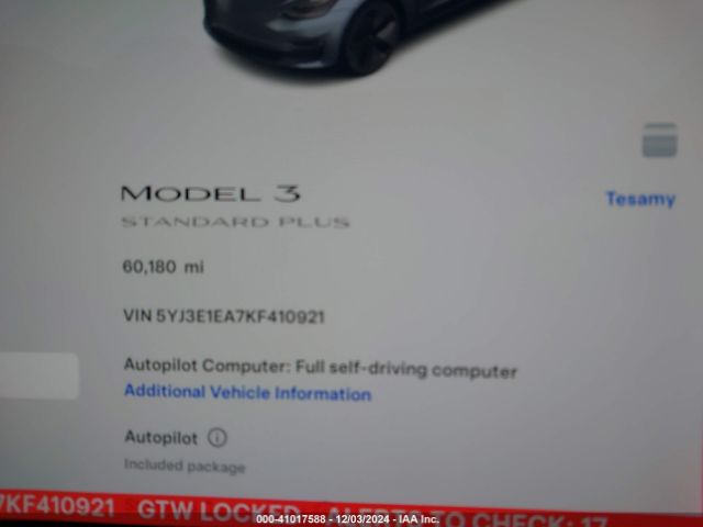 Photo 8 VIN: 5YJ3E1EA7KF410921 - TESLA MODEL 3 