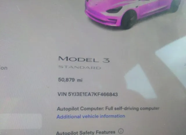 Photo 6 VIN: 5YJ3E1EA7KF466843 - TESLA MODEL 3 