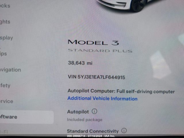 Photo 6 VIN: 5YJ3E1EA7LF644915 - TESLA MODEL 3 