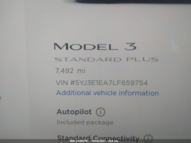 Photo 6 VIN: 5YJ3E1EA7LF659754 - TESLA MODEL 3 